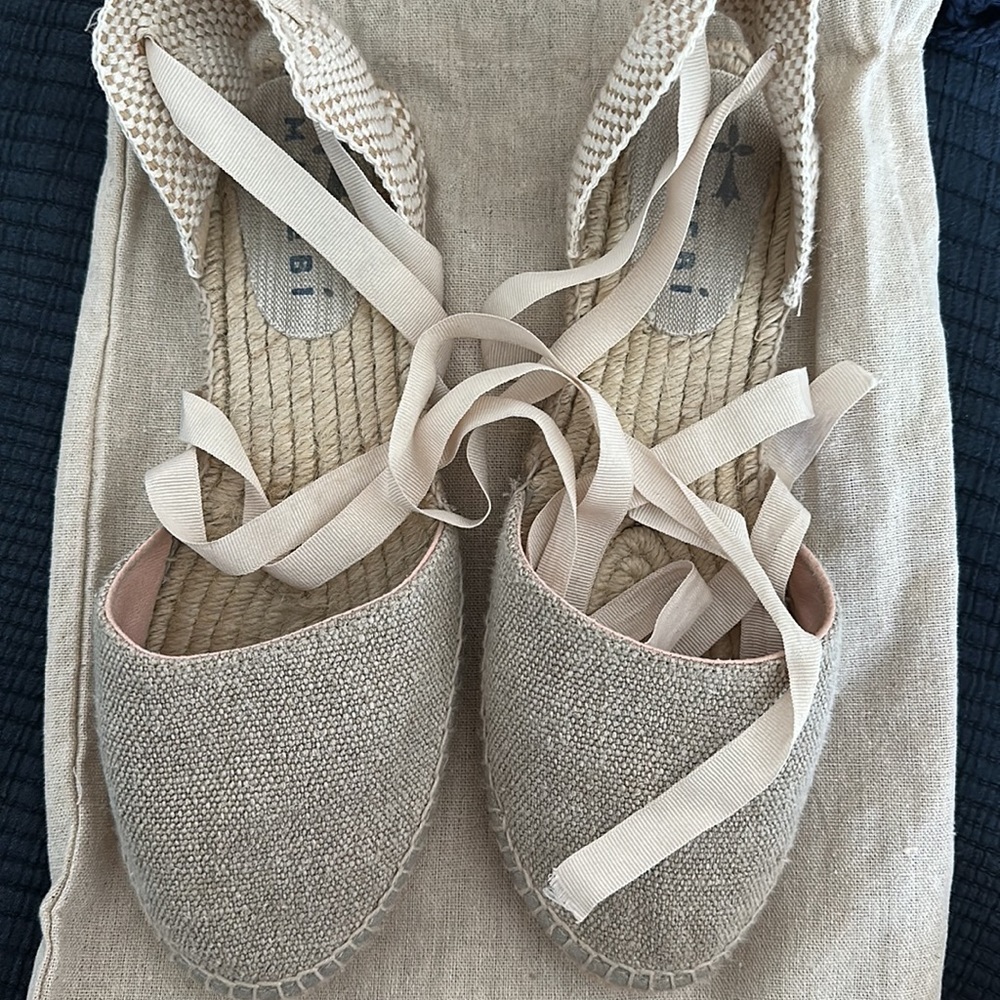 Manebi flat espadrilles-Natural Linen